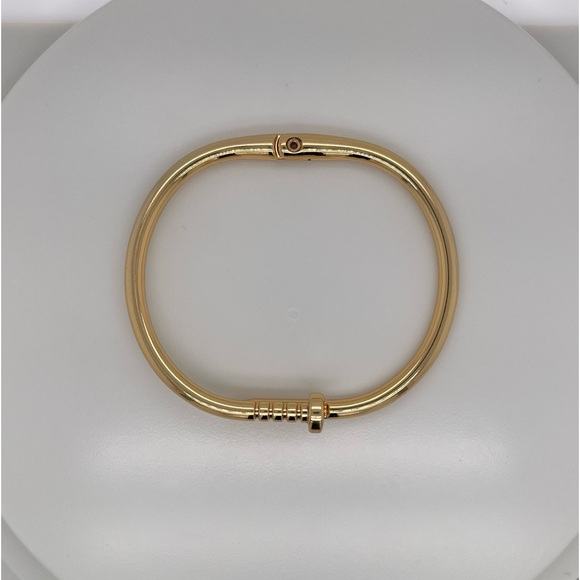 18K Gold Plated Brass Nail Bracelet Cuff Bangle - Picture 3 of 6